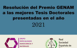 Resolución del Premio GENAM a las mejores Tesis Doctorales presentadas en el año 2021